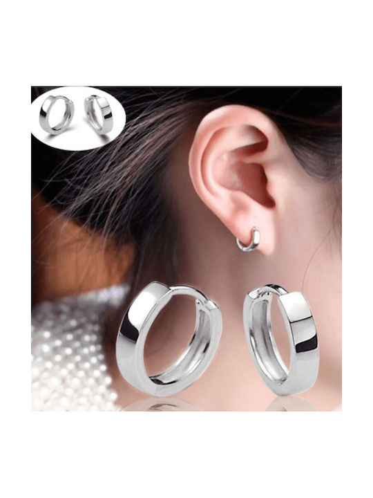 Hoop earrings 10mm steel 316L silver Art02076