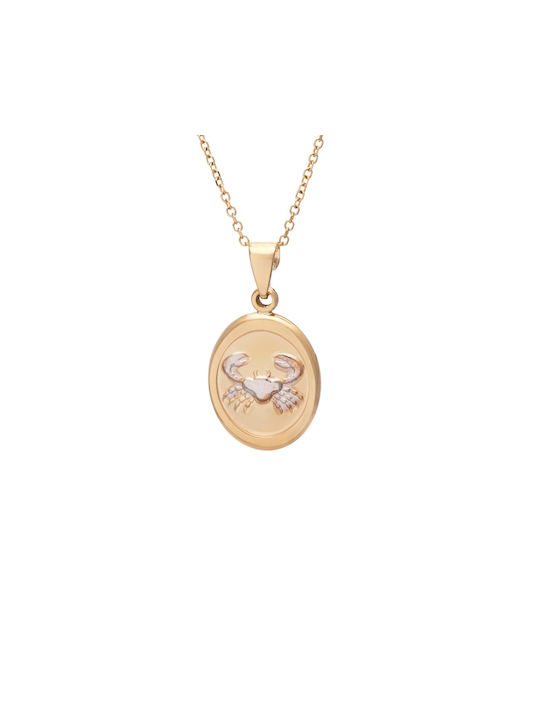 Zodiac sign Cancer necklace in yellow gold K9 CP2765