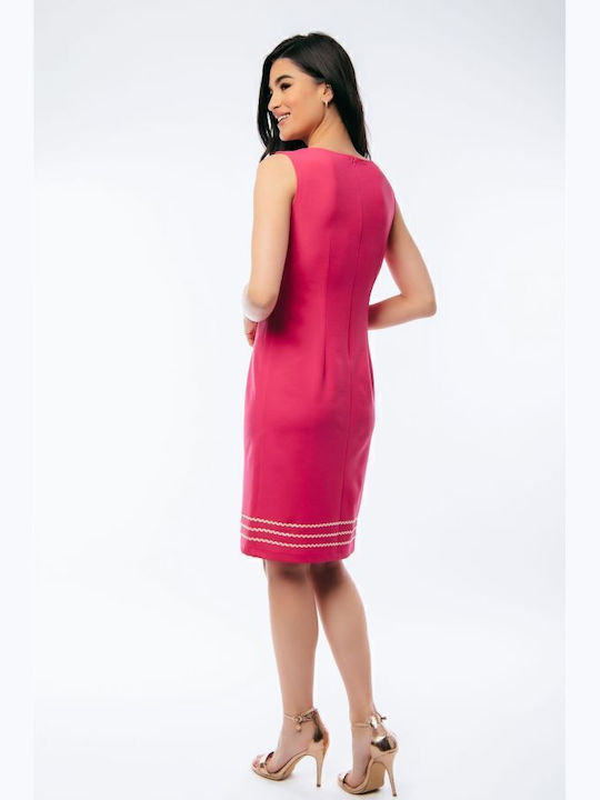 Summer Midi Dress for Wedding - Christening Fuchsia