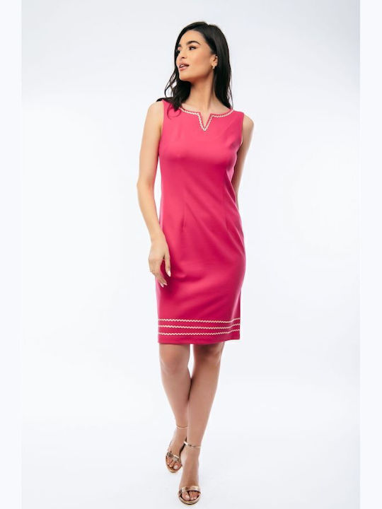 Summer Midi Dress for Wedding - Christening Fuchsia