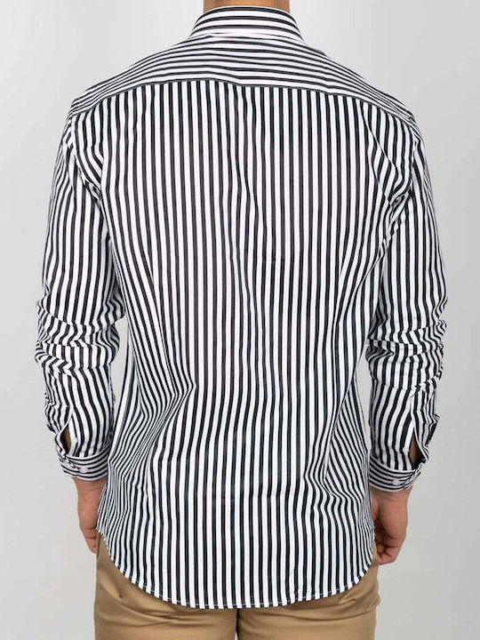 TRESOR SHIRT STRIPED SLIM FIT 33-7343.BLACK/WHITE