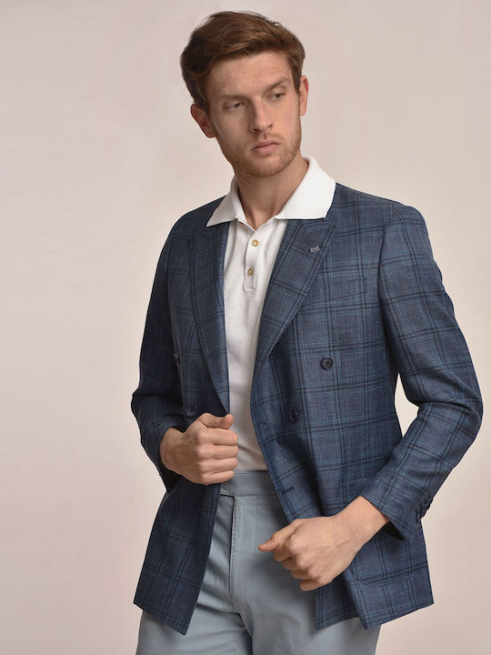 Linen suit jacket modern fit Kaiserhoff Raf Check LINEN CHECK