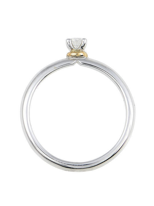 Μονόπετρο δαχτυλίδι SAVVIDIS από λευκόχρυσο 18Κ και διαμάντια (No 54) Με Διαμάντι