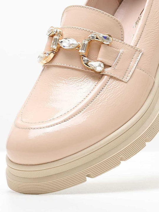 Women's Moccasins 2344.12646 Nude Patent Leather Mortoglou