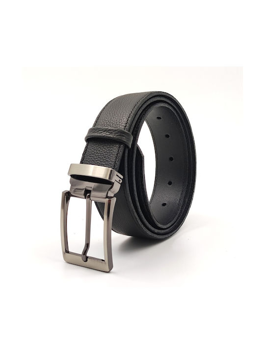 BOR 040151 Men's Leather Belt Black