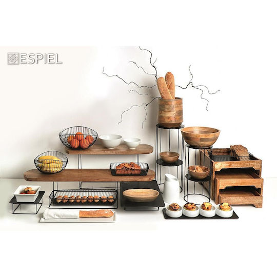 Espiel Διακοσμητικό Μπωλ Ξύλινο Μπεζ 21x12x12cm