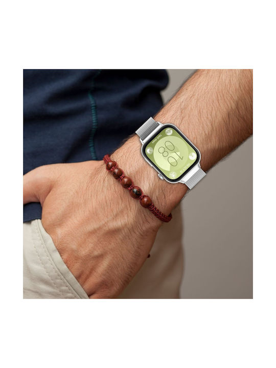 Tech-Protect MILANESEBAND Armband Rostfreier Stahl Silber (Huawei Watch Fit 3 - Huawei Uhr Fit 3)