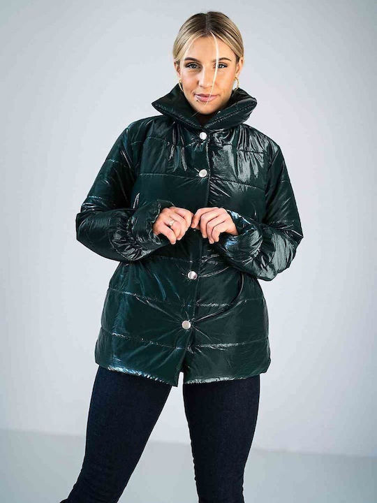 Figl Kurz Damen Puffer Jacke für Winter Schwarz