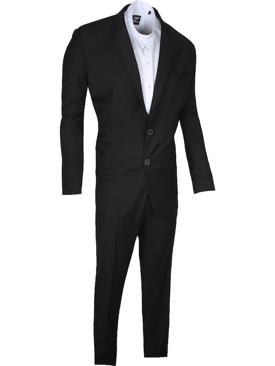 Costum Bărbați cu Croială Normală Black