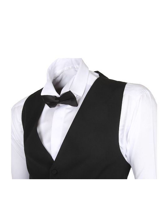 Men's Suit with Vest Regular Fit Black
