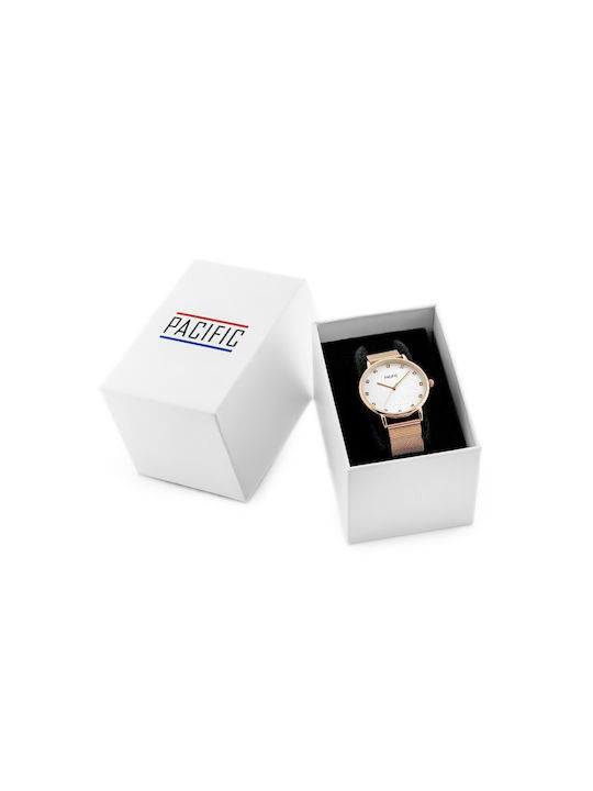 Pacific Women's Watch with Pink Gold Metal Bracelet