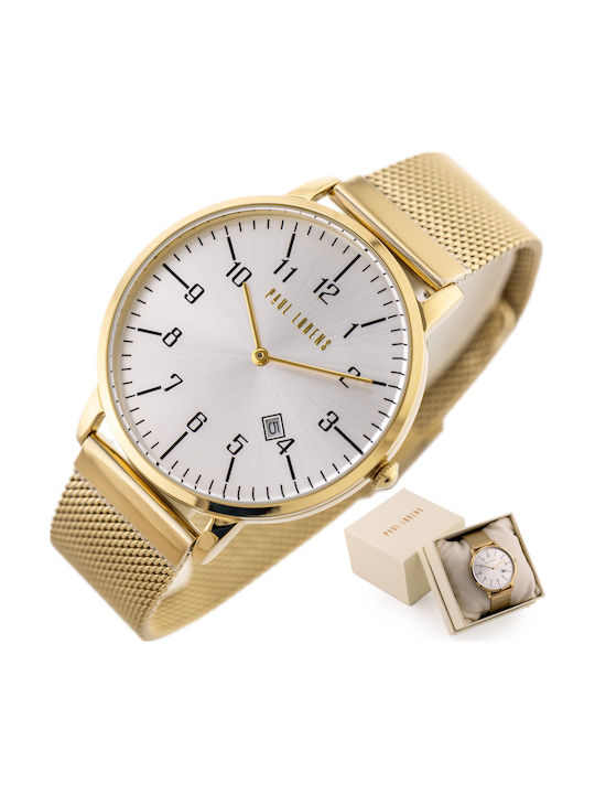 Paul Lorens Damenuhr 42mm Batterie mit Gold Rostfreier Stahlarmband