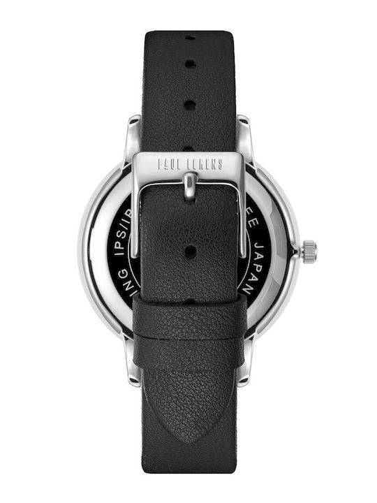 Paul Lorens Γυναικείο Ρολόι 38mm Μπαταρίας με Μαύρο Δερμάτινο Λουράκι