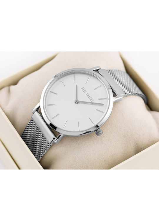Paul Lorens Дамски Часовник 40mm Кварцов със Сребрист Метална Верижка