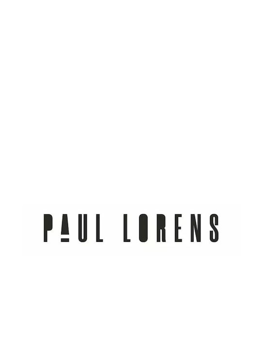Paul Lorens Мъжки Часовник 45мм На батерия с Черен Кожена Каишка