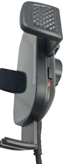 Powertech Car Mobile Mount with Adjustable Hooks and Wireless Charging Black