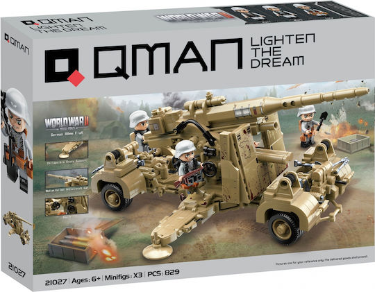 Qman Τουβλάκια German 88mm FlaK Gun για 6+ Ετών 829τμχ