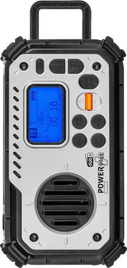 PowerPlus Bison Φορητό Ραδιόφωνο Ηλιακό DAB+ με Bluetooth και USB Ασημί