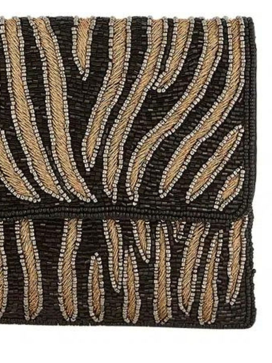 Boho Luxe Clutch Tasche Zebra Schwarz