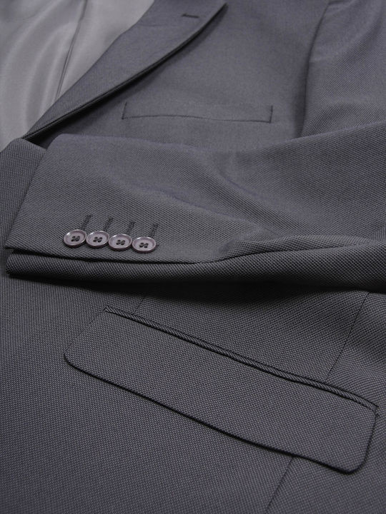 Winter Men's Groom's Suit with Regular Fit Grey
