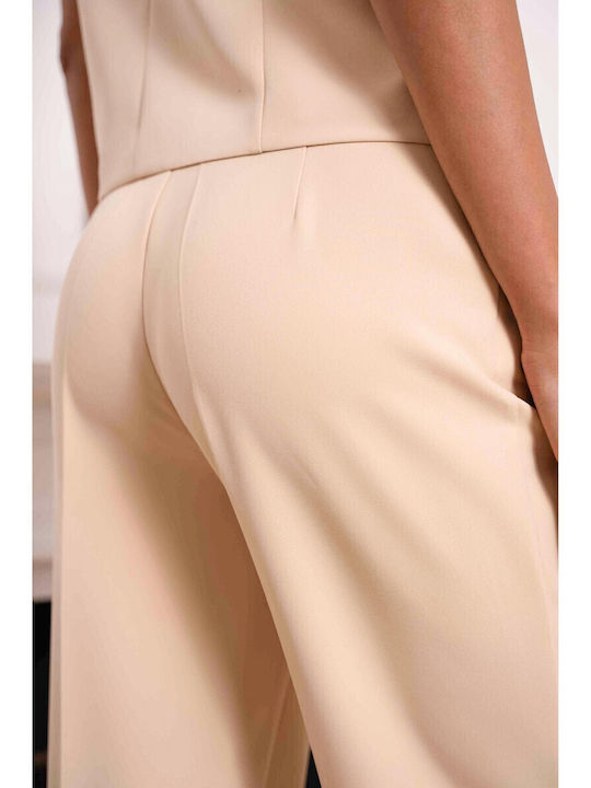 Women's Fabric Trousers Beige