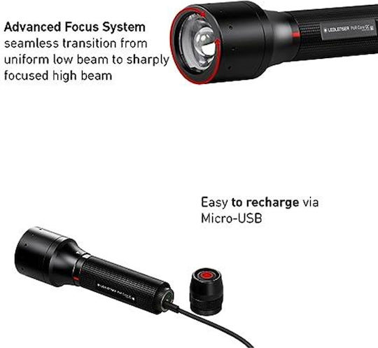 LedLenser Επαναφορτιζόμενος Φακός LED IP68 με Μέγιστη Φωτεινότητα 335lm P6R Core