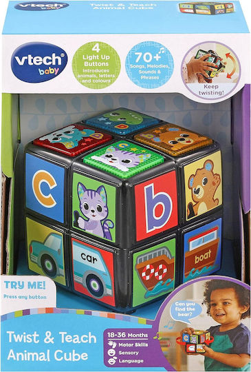 Vtech Aktivitätswürfel Interactive Toy Educational Cube 7.5 X 7.5 X 7.5 Cm mit Musik und Geräuschen für 18++ Monate