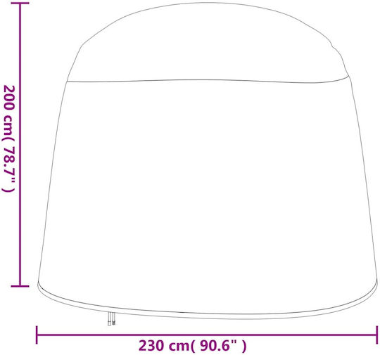 vidaXL Waterproof Armchair Cover Black 230x230x200cm