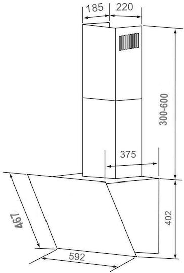 Delux Pro Vent Hood Кухненски Аспиратор Комин 60см Бял с Wi-Fi