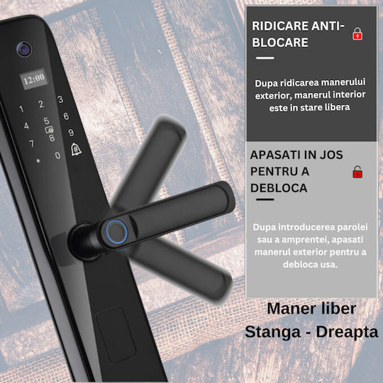 Electronic Lock in color Black with Connectivity Wi-Fi