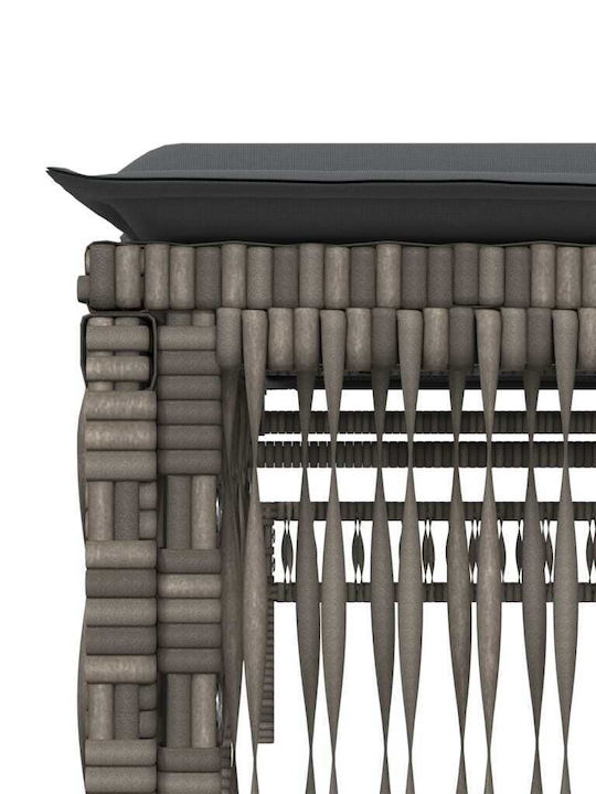 Градински и басейнови шезлонги Rattan с сива възглавница 2бр 198x55x39см