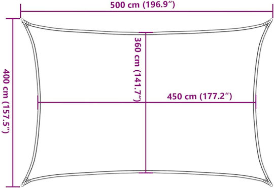 vidaXL Rectangular Shade Sail Gray 4x5m 160gr/m²