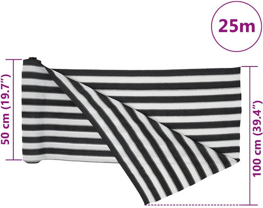 vidaXL Shade Net Gray in Roll 1x25m 75gr/m²