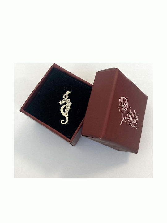 925 Silver Pendant Seahorse Design Jolie Silver 0.8 G 20x9 Mm