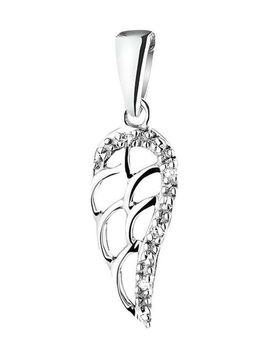 Pendant Jolie Silver Sterling Silver 925 Wing Stones Design 1.1 G 25x10 Mm