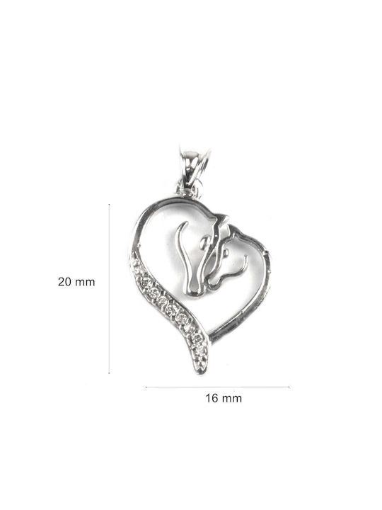 Pandantiv Jolie argint Sterling 925 Model Cai Îndrăgostiți 16 X 20 mm 1.6 G