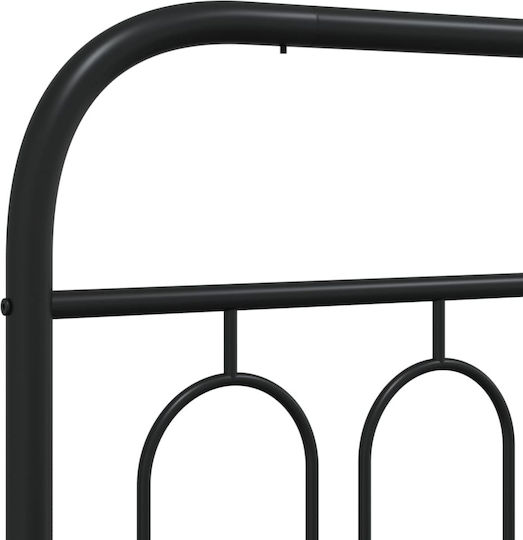 vidaXL Metal Bed Headboard Black 187x100cm