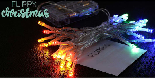 10 Λαμπάκια LED 1μ. Πολύχρωμα Μπαταρίας σε Σειρά