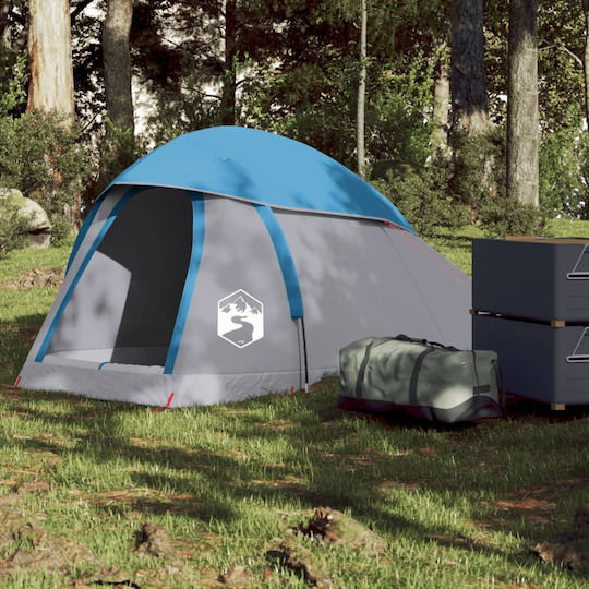 vidaXL Camping Tent Igloo Blue for 1 Person 130x250x97cm