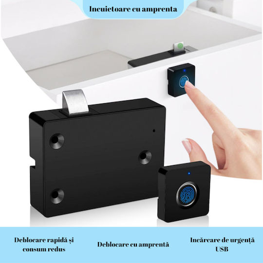 Lacăt Electronic în culoare Negru cu Conectivitate Bluetooth