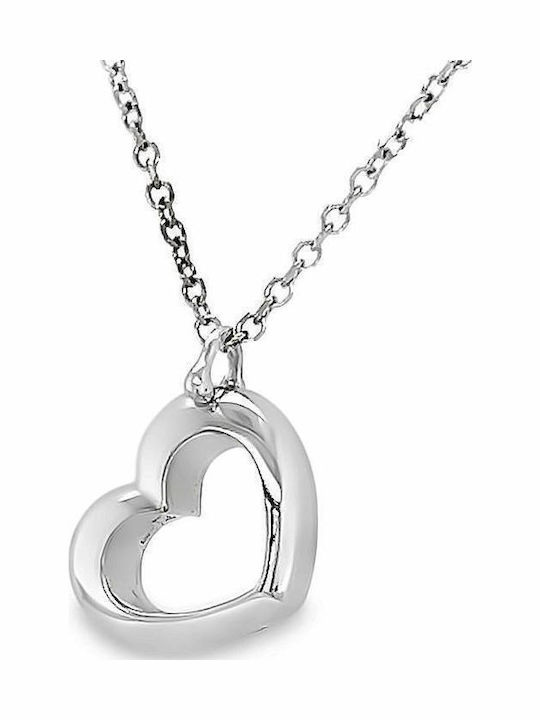 Xryseio Heart Charm in 18k White Gold