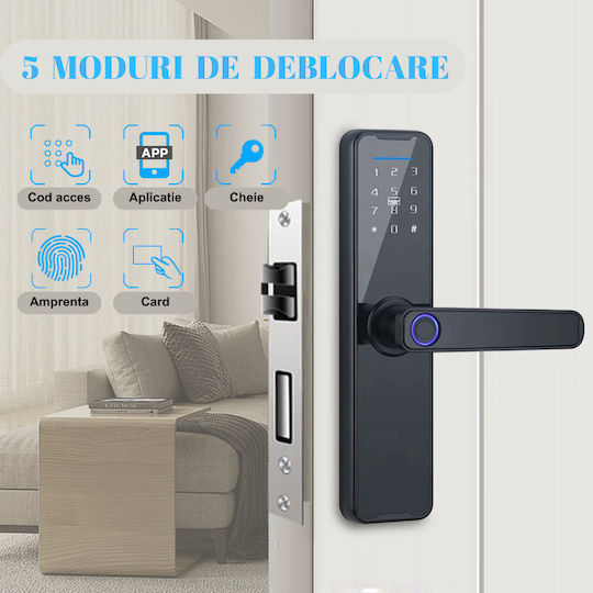 Electronic Lock in color Black with Connectivity Wi-Fi