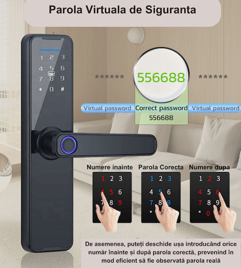 Electronic Lock in color Black with Connectivity Wi-Fi