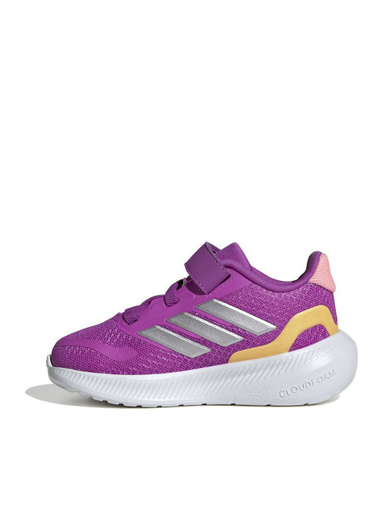 Runfalcon 5 Runfalcon 5 Kids Sports Shoes Running with Hoop & Loop Closure Purple Burst / Silver Metallic / Semi Spark