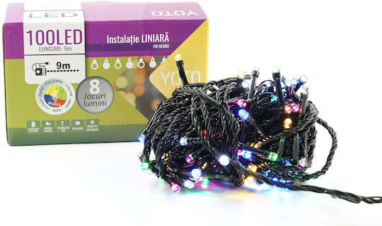 100 Lămpițe LED 10m. Multicolore tip Șir 1buc