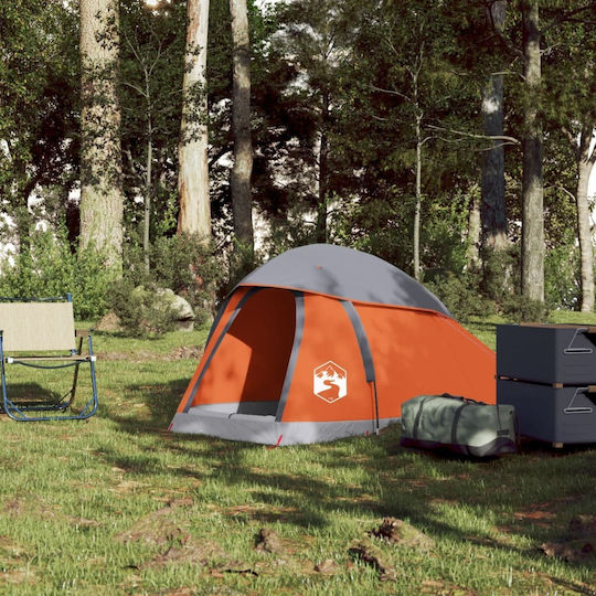 vidaXL Camping Tent Igloo Gray for 1 Person 244x122x91cm