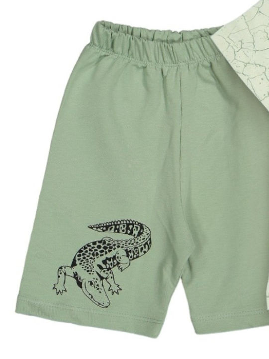 Trendy Shop Kinder Set mit Shorts Sommer 2Stück Green