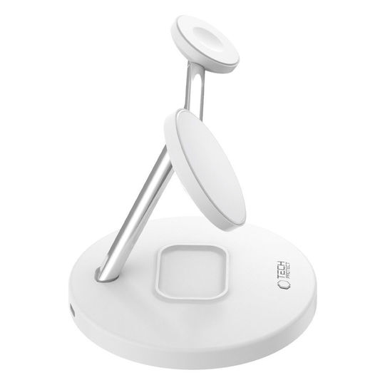 Tech-Protect Magsafe Charger 15W Whites (QI15W-A35 3in1 Magnetic)