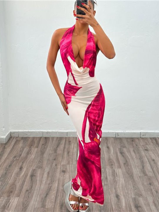 Chica Maxi Dress with Slit Pink