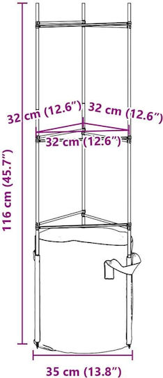 vidaXL Plant Support Rods 116cm from Steel with Plastic Coating Set of 2pcs